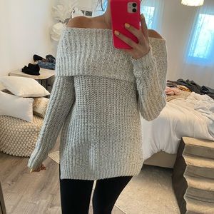 Off the shoulder knit sweater